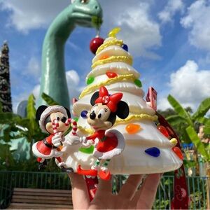 Disney Souvenir Popcorn Bucket - Mickey And Minnie Mouse Christmas Tree